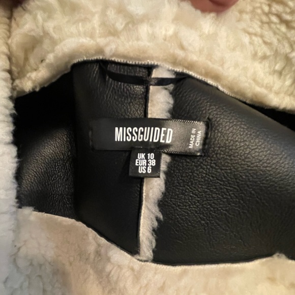 Missguided Borg Belted Aviator Jacket - Picture 14 of 15